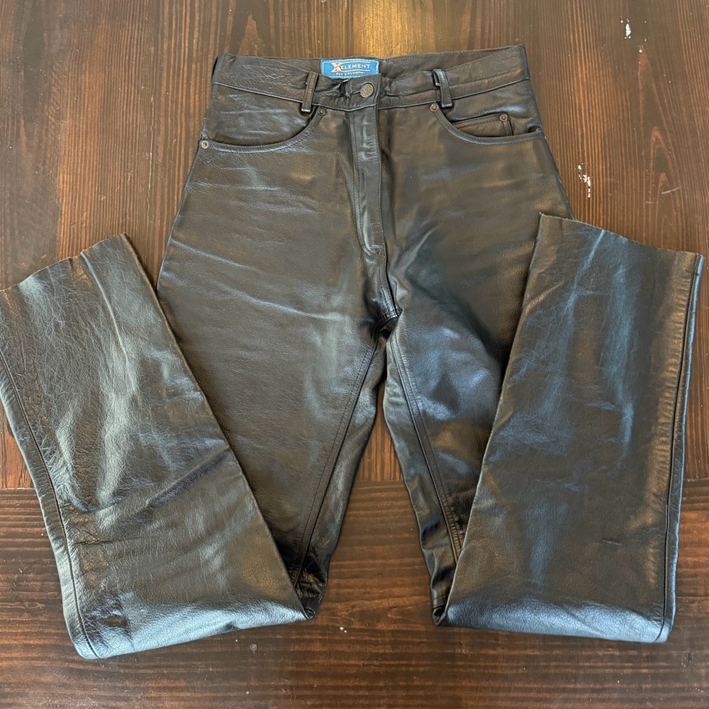 Element Black Straight-Leg Leather Pants